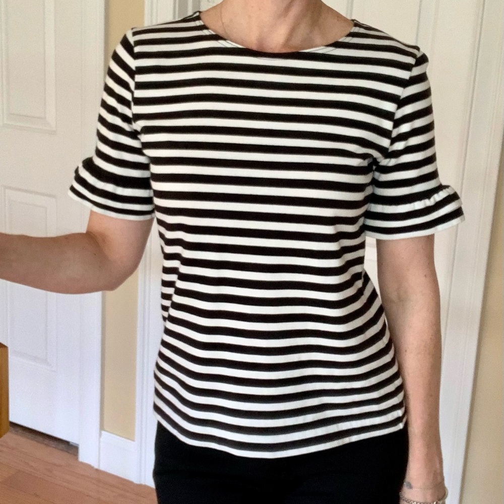 J Crew Ruffle Sleeve Top